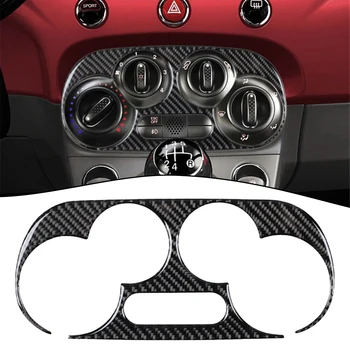 Ручная отделка крышки климатической консоли для Fiat 500 2012 - 2015 Углеродное волокно Ручная климатическая консоль Внутренняя отделка Автомобильные аксессуары