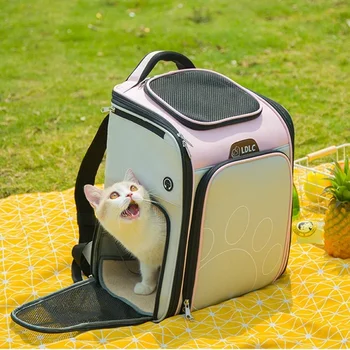  Рюкзак для домашних животных Портативная сумка для маленьких собак Расширяемая складная сумка для кошек Дышащая сетка На открытом воздухе Путешествия Доставка Ba 0