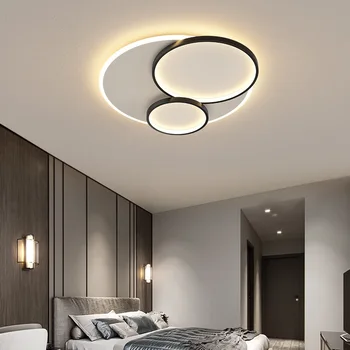  светодиодные люстры для комнаты гостиная спальня вращающийся золотой черный внутренний светильник светильник деко светильник 2