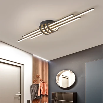 Светодиодные потолочные светильники для гостиной и спальни Матовые черные/белые алюминиевые кухонные светодиодные потолочные светильники 0