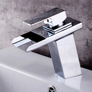 светодиодный дизайн смеситель для ванной комнаты водопад кран с одной ручкой умывальник 5
