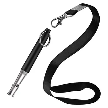  Свистки для собак Регулируемый тон для предотвращения лая Профессиональный инструмент для дрессировки собак Whistles с черным поводком 0