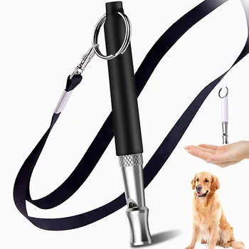  Свистки для собак Регулируемый тон для предотвращения лая Профессиональный инструмент для дрессировки собак Whistles с черным поводком 1