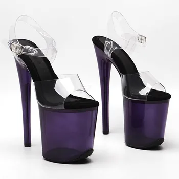сексуальная леди 20 см / 8 дюймов с блестящим ПВХ starp маленький открытый носок платформа на высоком каблуке сандалии pole dance обувь 134 2