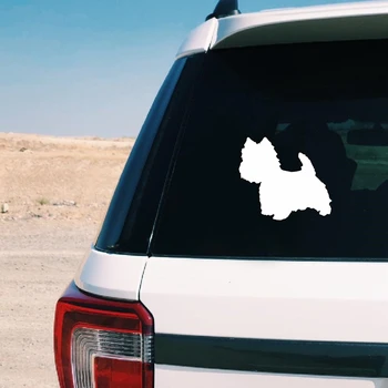 Симпатичный Westie Силуэт Наклейка Cutom Имя собаки Виниловая наклейка, Персонализированный Pet Dog Westie Art Decals Авто Окно Ноутбук Декор 0