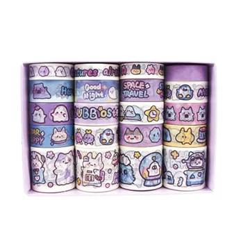  Симпатичный набор ленты васи - 20 рулонов, наборы эстетических декоративных маскировочных лент Kawaii Animals для альбома для вырезок, DIY Поделки Подарок 0