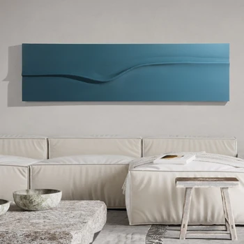 скандинавская минималистичная модель комнаты гостиная диван фон отделка стен живопись 1
