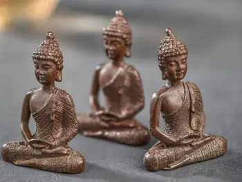 Случайная отправка КИТАЙ античная латунь фэншуй Сакьямуни маленький статуя Будды Металлические ремесла семейные украшения статуэтка pandent 1