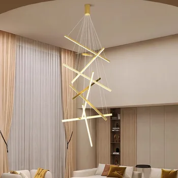 Современная лестничная люстра скандинавский свет роскошный простой потолочные светильники подвесной светильник светодиодные люстры для гостиной внутреннее освещение
