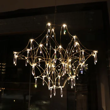 Современная хрустальная светодиодная люстра для гостиной столовой Потолочная люстра Освещение виллы LOFT Кухонный декор Люстры с блеском 0