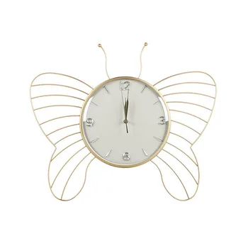Современный дизайн Настенные часы Минималистичная батарея Металл Простые настенные часы Бабочка Животное Тихое Бесшумное Украшение гостиной 1