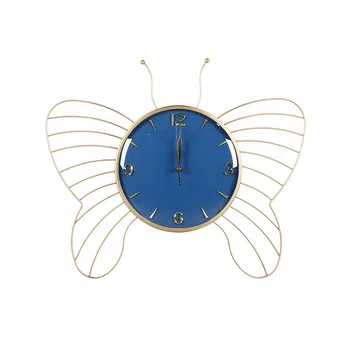 Современный дизайн Настенные часы Минималистичная батарея Металл Простые настенные часы Бабочка Животное Тихое Бесшумное Украшение гостиной 3