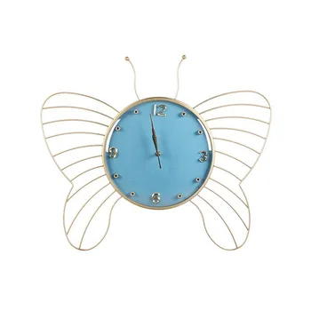 Современный дизайн Настенные часы Минималистичная батарея Металл Простые настенные часы Бабочка Животное Тихое Бесшумное Украшение гостиной 4