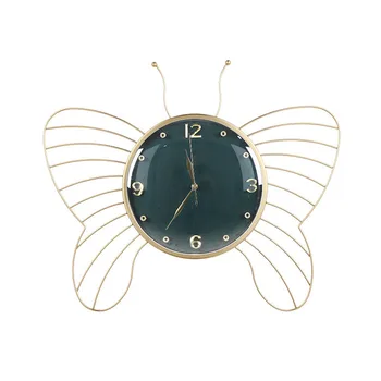 Современный дизайн Настенные часы Минималистичная батарея Металл Простые настенные часы Бабочка Животное Тихое Бесшумное Украшение гостиной 5