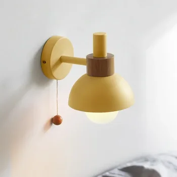 Современный настенный светильник из макарон с переключателем Настенное бра для спальни, гостиной, ванной комнаты, лестницы E27 Внутренний осветительный прибор Блеск 0