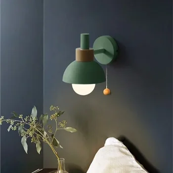 Современный настенный светильник из макарон с переключателем Настенное бра для спальни, гостиной, ванной комнаты, лестницы E27 Внутренний осветительный прибор Блеск 2