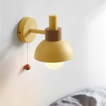 Современный настенный светильник из макарон с переключателем Настенное бра для спальни, гостиной, ванной комнаты, лестницы E27 Внутренний осветительный прибор Блеск 5