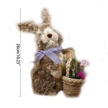  соломенные фигурки пасхального кролика ручной работы плетеные украшения для рабочего стола кролика 5