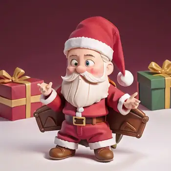 Статуя Санта-Клауса Настольный мультфильм Кукла Санта-Клауса Новогодний подарок Рождественская смола Ремесло Белая Борода Старик Украшение для дома 0
