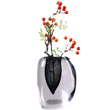 Стеклянная ваза Высококачественная гостиная Цветочная композиция Украшение Свет Роскошный высококачественный тюльпан Сухоцветы прозрачные цветы 0