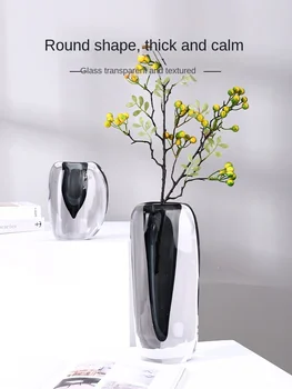 Стеклянная ваза Высококачественная гостиная Цветочная композиция Украшение Свет Роскошный высококачественный тюльпан Сухоцветы прозрачные цветы 1