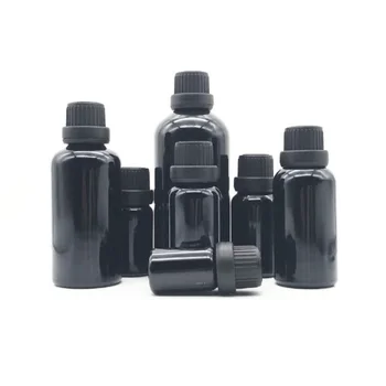 Стеклянные бутылки для эфирных масел Многоразовая пустая УФ-черная бутылка с диафрагмой, редуктором, капельницей и крышкой, парфюмерная ароматерапия