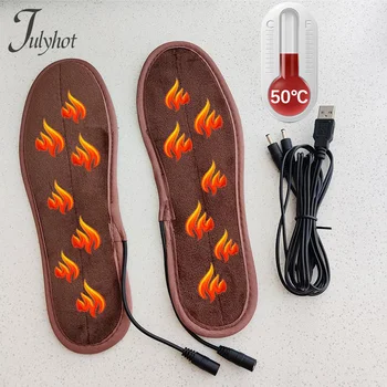  Стельки с подогревом Вставки для зимней обуви USB Заряженные электрические стельки для обуви Ботинки Согревайтесь мехом Подушечки для ног Стелька для обуви 2