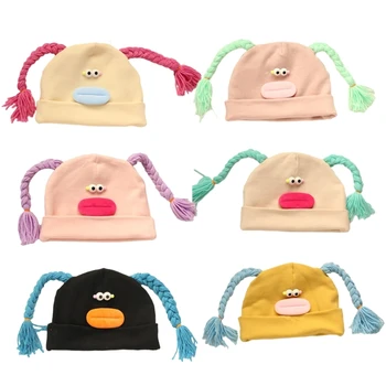 Стильная детская шапочка для малышей с плетеными кисточками Зимняя теплая шапка, идеально подходящая для осени и зимы