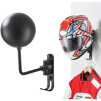 Стойка для мотоциклетного шлема Настенное крепление Шлемы Держатель дисплея 180 градусов Ключи Вешалка для куртки Аксессуары для гостиной