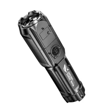  Супер яркий фонарик Портативные мини-фонарики USB Перезаряжаемый многофункциональный мини-фонарик с зумом Водонепроницаемый кемпинговый фонарь