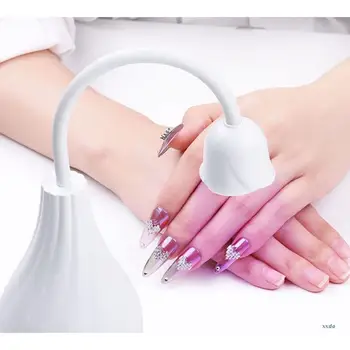 Сушилка для ногтей Мини УФ светодиодный светильник для ногтей для гелевых ногтей Лампа USB Регулируемый для нейл-арта Регулируемые углы Открытый
