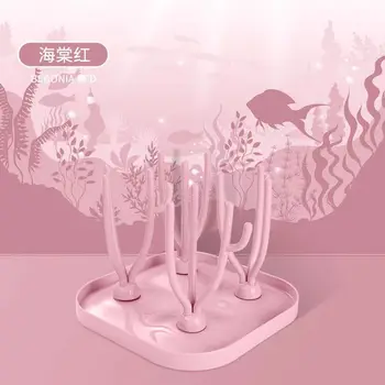 Сушилки для детских бутылочек Синий розовый подстаканник для кормления Полипропиленовый материал Saft Полка Пыленепроницаемая съемная сушилка Сушилка для хранения 3