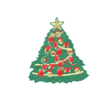 Счастливого Рождества Олень Медведь Снеговик Патчи Вышивка Значок Носок Елка Санта-Клаус Ткань Наклейки Сумка Глажка на конфетах Аппликация 4