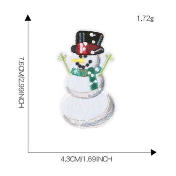 Счастливого Рождества Олень Медведь Снеговик Патчи Вышивка Значок Носок Елка Санта-Клаус Ткань Наклейки Сумка Глажка на конфетах Аппликация 5