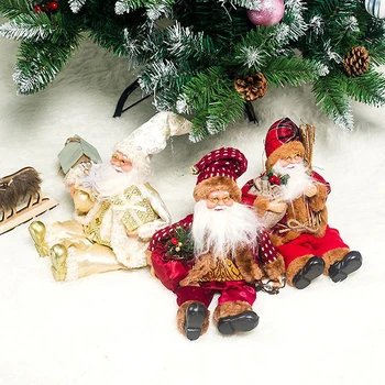 Счастливого Рождества Санта-Клаус Сидящая кукла с подарком Рождественская кукла Рождественские украшения Детская кукла Детский подарок Украшение дома 3 0