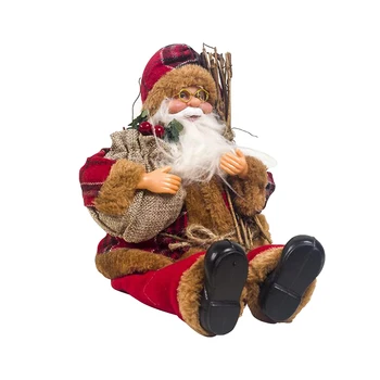 Счастливого Рождества Санта-Клаус Сидящая кукла с подарком Рождественская кукла Рождественские украшения Детская кукла Детский подарок Украшение дома 3 3