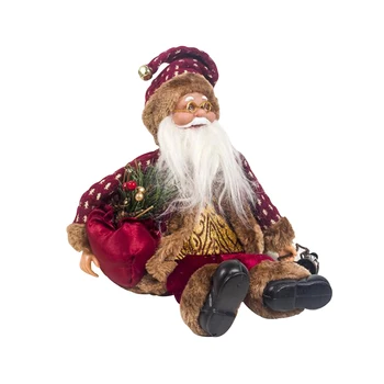 Счастливого Рождества Санта-Клаус Сидящая кукла с подарком Рождественская кукла Рождественские украшения Детская кукла Детский подарок Украшение дома 3 5