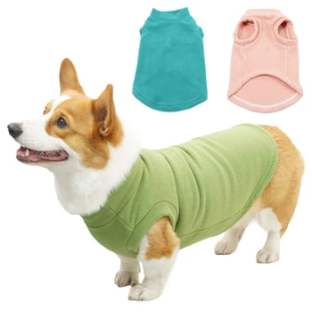 Теплый флисовый корги собака толстовка с капюшоном подшерсток зимний питомец одежда для маленьких средних собак французский бульдог терьер пуловер талисманы