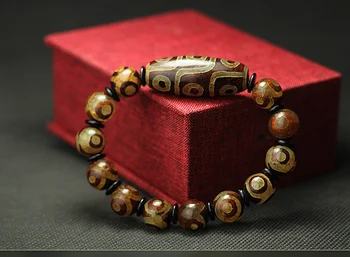 тибетский дзи бусины браслет этнический стиль отличное качество девять и три глаза натуральный камень материалы бесплатная доставка