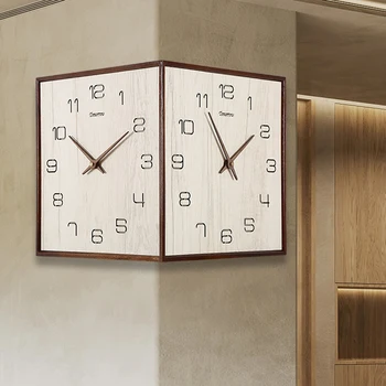 тихие часы на батарейке настенные эстетические цифровые винтажные деревянные часы нового дизайна забавные крутые двухсторонние саат домашний декор интерьер 1