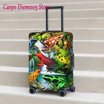 Тропическая лягушка Чехол чемодана Красочные ядовитые лягушки Бизнес Протектор Holiday Strectch Багажный чехол