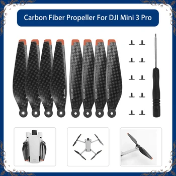 Углеродное волокно для пропеллеров DJI Mini3 Pro 6030F Малошумный легкий быстросъемный 8 шт. Сумка для хранения пропеллера Аксессуары