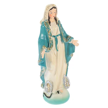 Украшения для статуи Мадонны Смола Скульптура Девы Марии Украшение Украшение церкви Настольные крошечные поделки