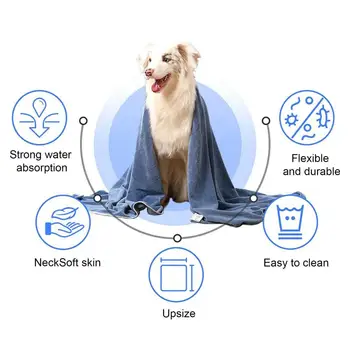 Ультравпитывающее полотенце для домашних животных Быстросохнущее полотенце для домашних животных Супервпитывающие полотенца для домашних животных Долговечные быстросохнущие одеяла для собак и кошек 1