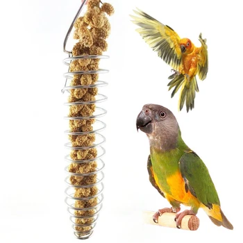 Универсальное интерактивное устройство для кормления в клетке для птиц Удобное высококачественное устройство для кормления птиц Устройство для кормления попугаев Игрушка для попугая 2