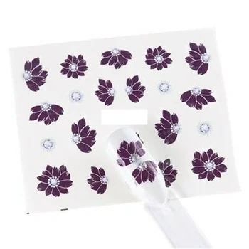 Фиолетовая вода Искусство Эффект воды Переводы Наклейки Ногти Глубокие наклейки Цветы 2