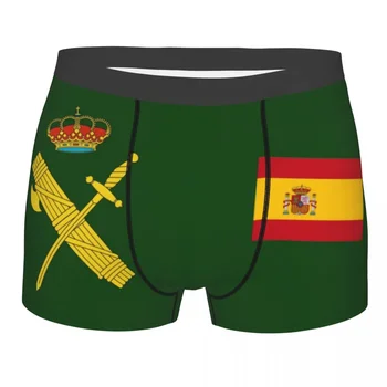 Флаг Испании Плюс Эмблема Гражданской Гвардии Боксерские Шорты Мужчины 3D Печать Мужское мягкое нижнее белье Трусики Трусики 0