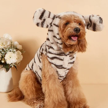 Флисовая одежда для домашних животных Зимняя теплая куртка для собак Маленькие собаки Толстовка с капюшоном Мягкая одежда французского бульдога для собак Чихуахуа Ropa Perro 0
