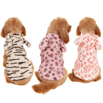 Флисовая одежда для домашних животных Зимняя теплая куртка для собак Маленькие собаки Толстовка с капюшоном Мягкая одежда французского бульдога для собак Чихуахуа Ropa Perro 4
