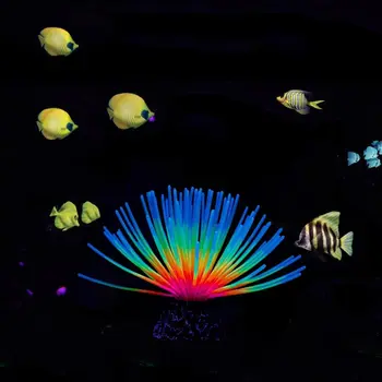 Флуоресцентный Светящийся Морской Еж Коралл Орнамент Моделирование Поддельный Светящийся Мягкий Коралл Силикон Мягкий Аквариум Актинии 0